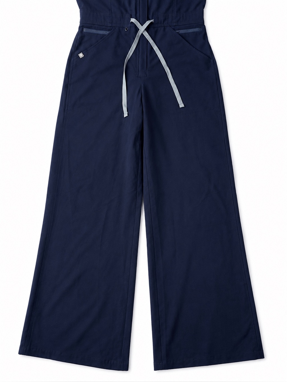 NWT FIGS Rafaela Wide Leg Scrub Jumpsuit Navy Medium Petite - Picture 4 of 9